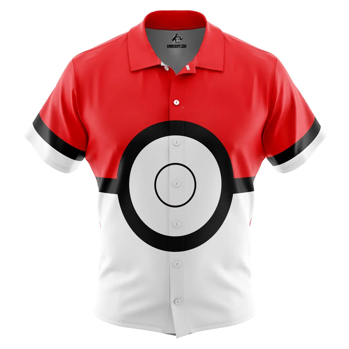 Pokeball Pokemon Button Up Hawaiian Shirt