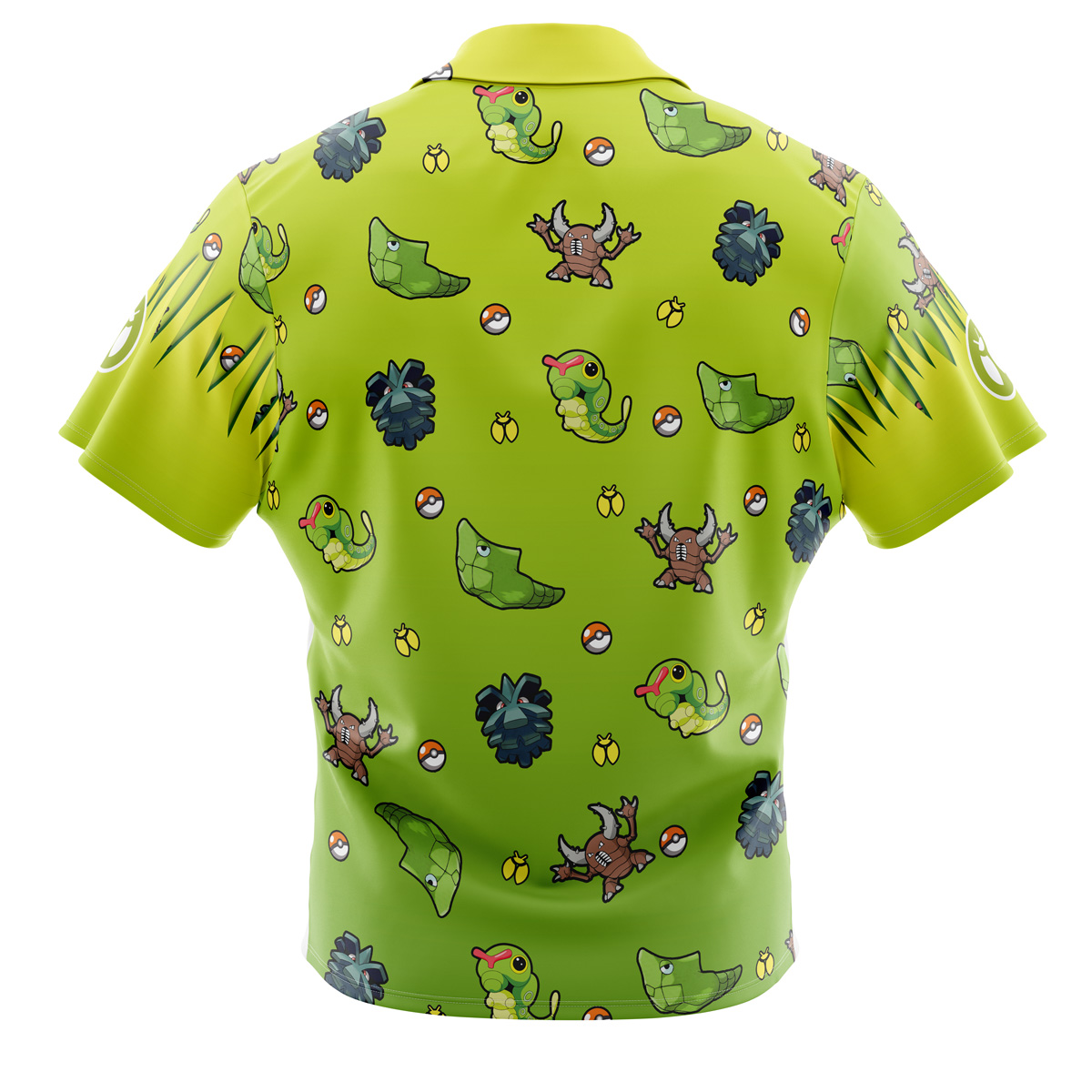 Pokemon Bug Type Pattern Button Up Hawaiian Shirt