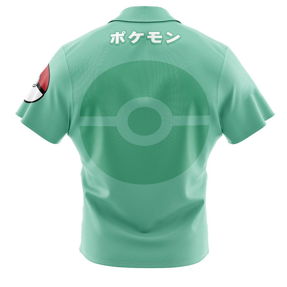 Pokemon Bulbasaur Face Button Up Hawaiian Shirt