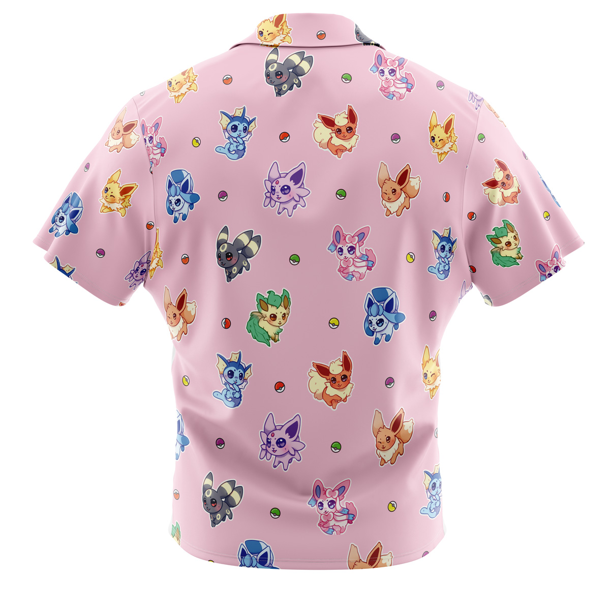 Pokemon Chibi Eevelutions Pattern Button Up Hawaiian Shirt