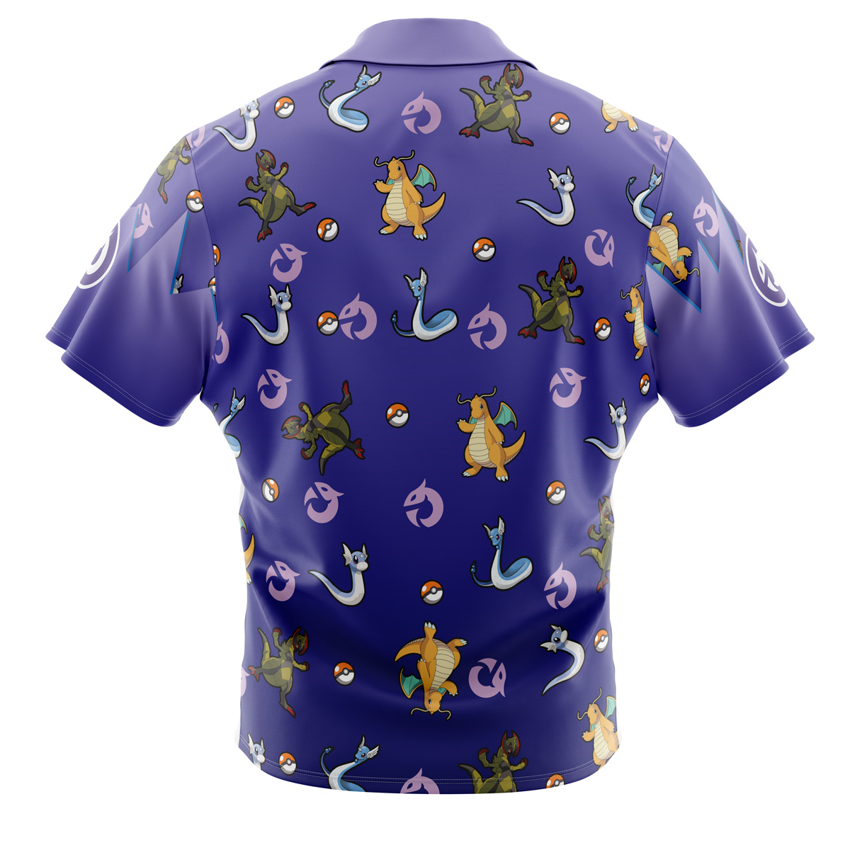 Pokemon Dragon Type Pattern Button Up Hawaiian Shirt