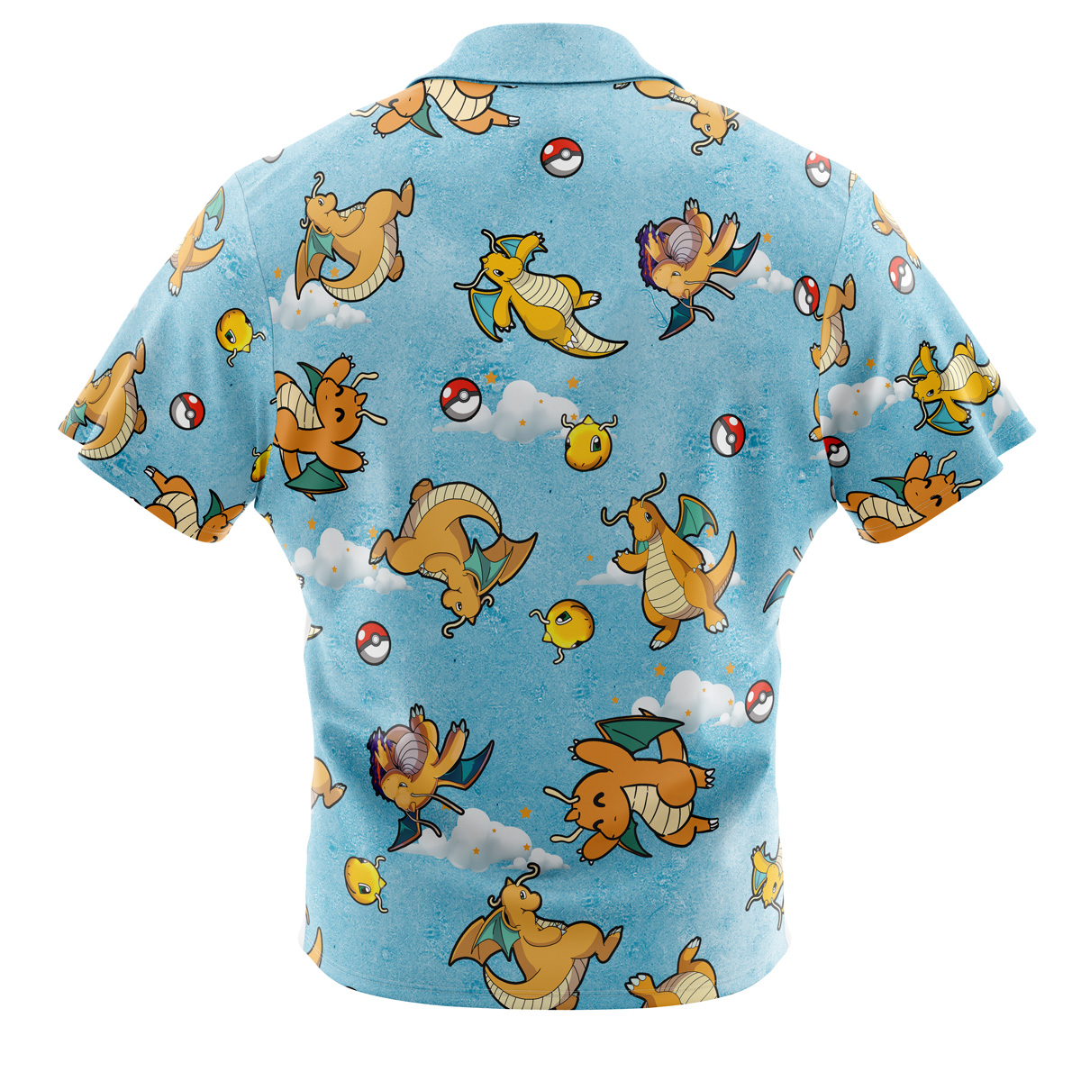 Pokemon Dragonite Pattern Button Up Hawaiian Shirt