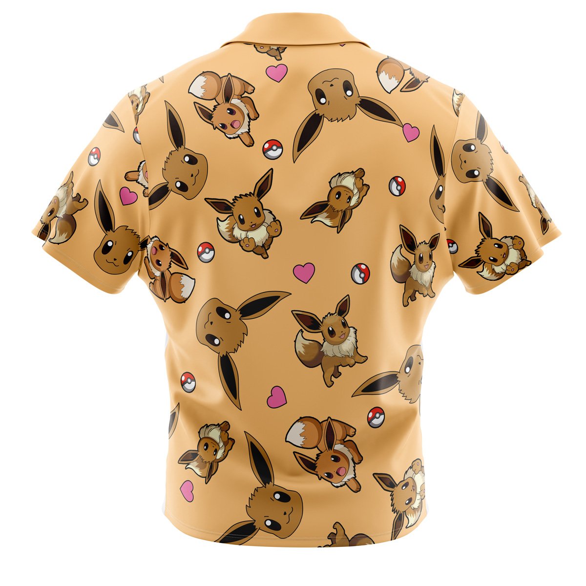 Pokemon Eevee Pattern Button Up Hawaiian Shirt
