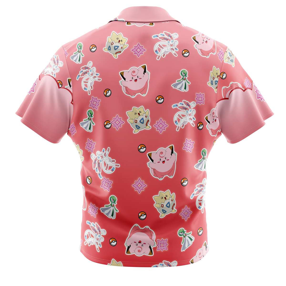Pokemon Fairy Type Pattern Button Up Hawaiian Shirt