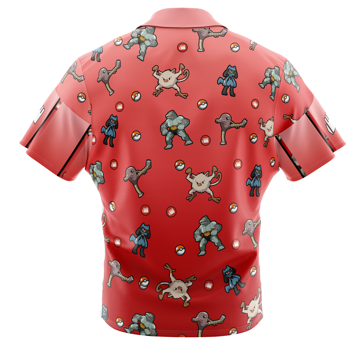 Pokemon Fighting Type Pattern Button Up Hawaiian Shirt