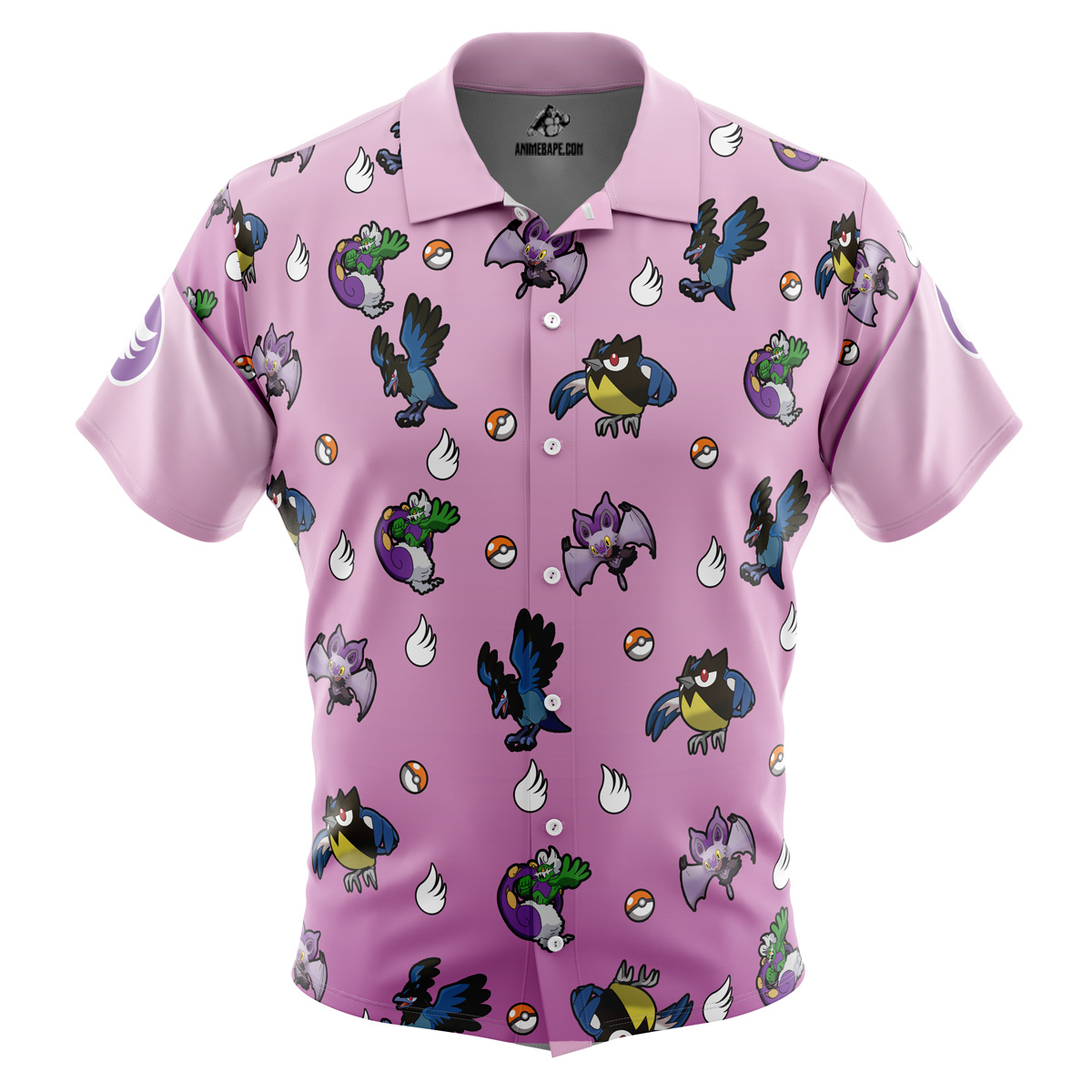 Pokemon Flying Type Pattern Button Up Hawaiian Shirt