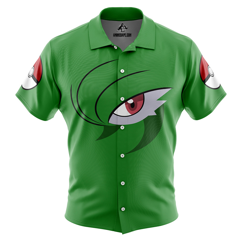 Pokemon Gardevoir Face Button Up Hawaiian Shirt