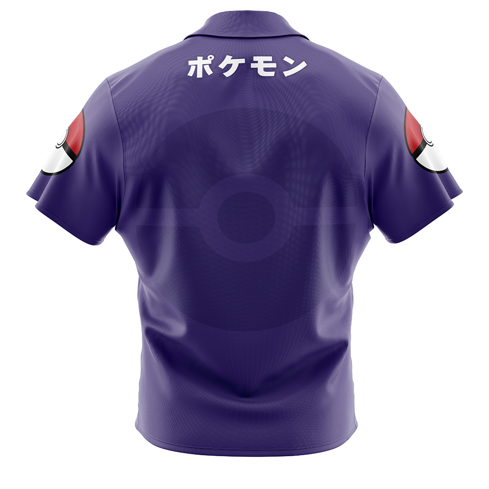 Pokemon Gengar Face Button Up Hawaiian Shirt