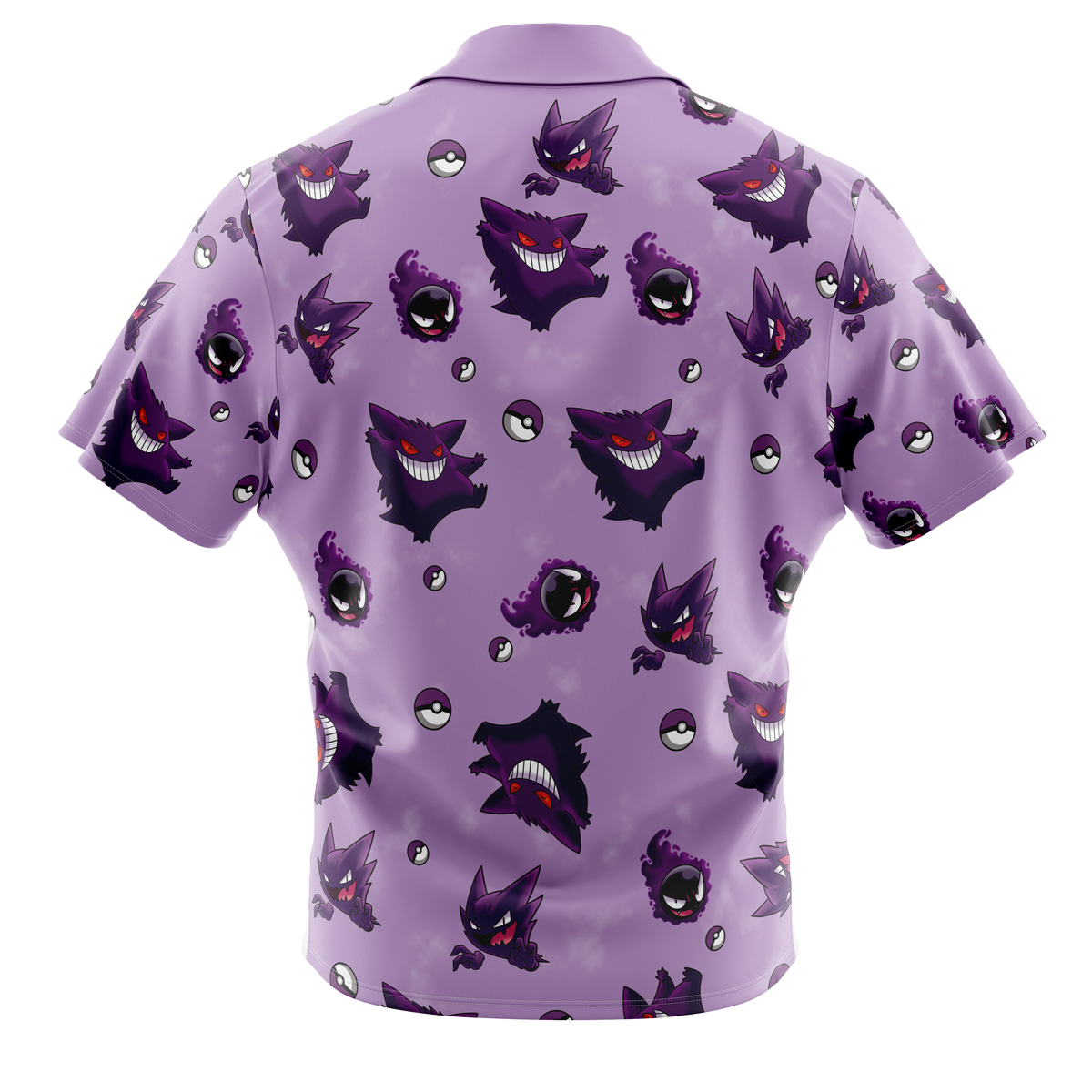 Pokemon Gengar Pattern Button Up Hawaiian Shirt