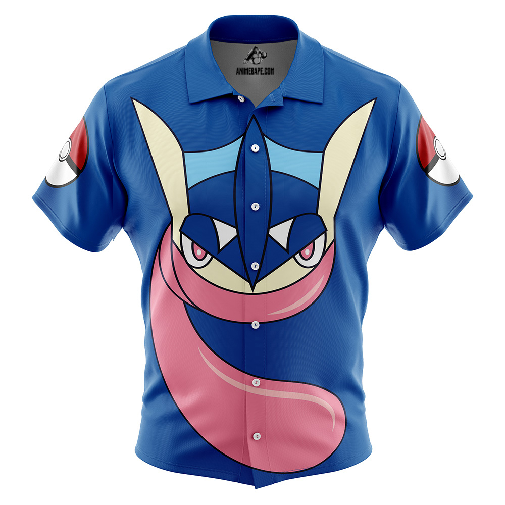 Pokemon Greninja Face Button Up Hawaiian Shirt