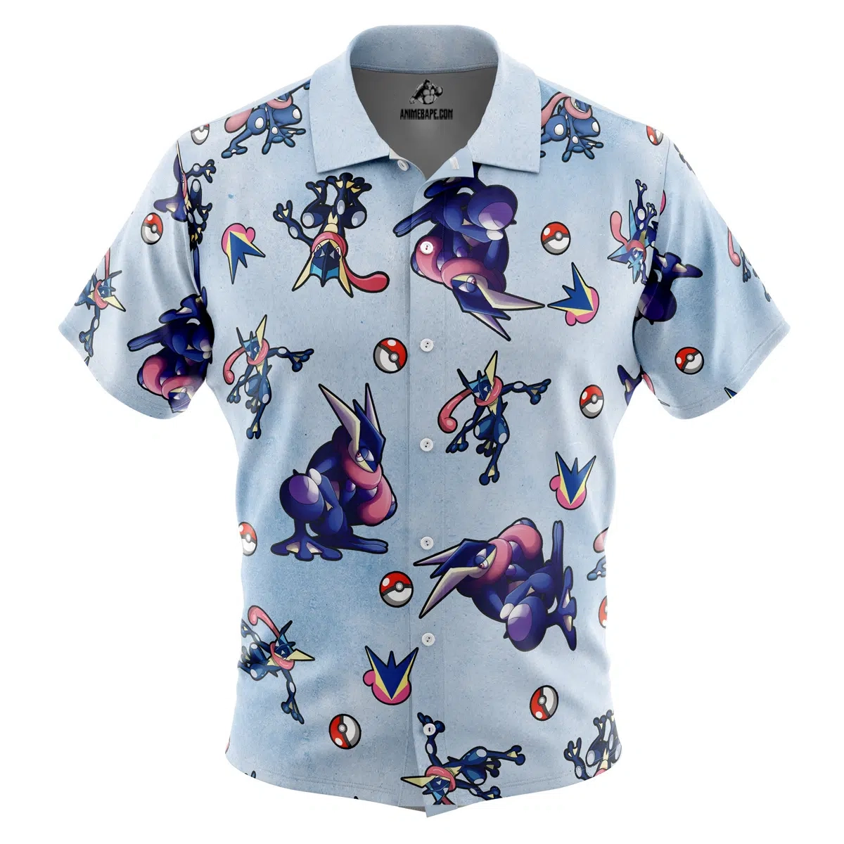 Pokemon Greninja Pattern Button Up Hawaiian Shirt