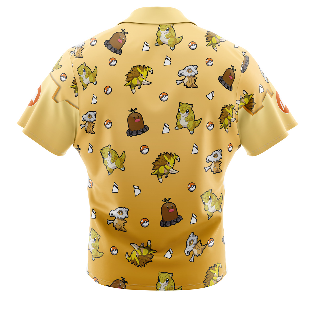 Pokemon Ground Type Pattern Button Up Hawaiian Shirt