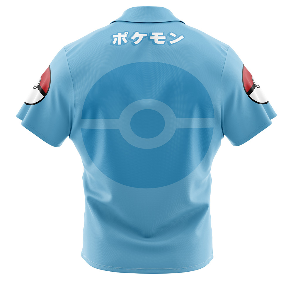 Pokemon Gyarados Face Button Up Hawaiian Shirt