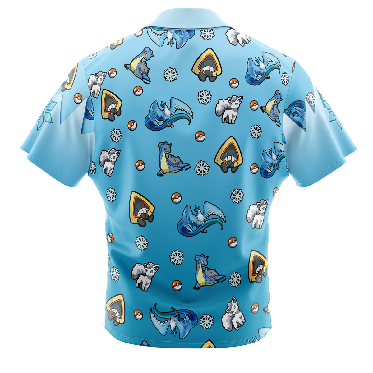 Pokemon Ice Type Pattern Button Up Hawaiian Shirt