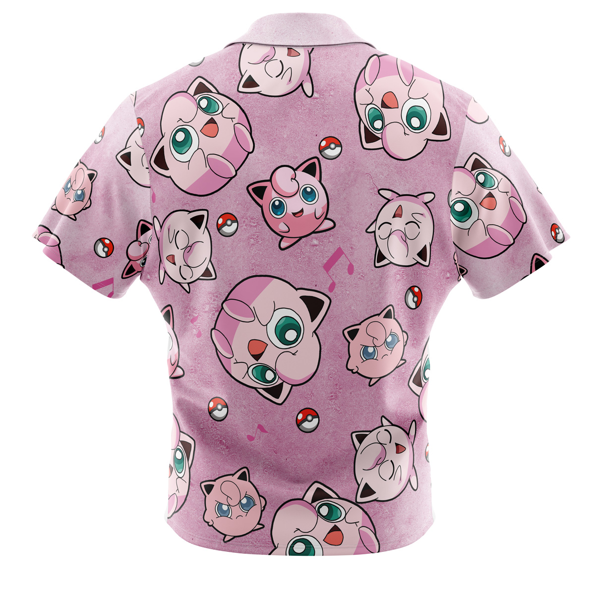 Pokemon Jigglypuff Pattern Button Up Hawaiian Shirt