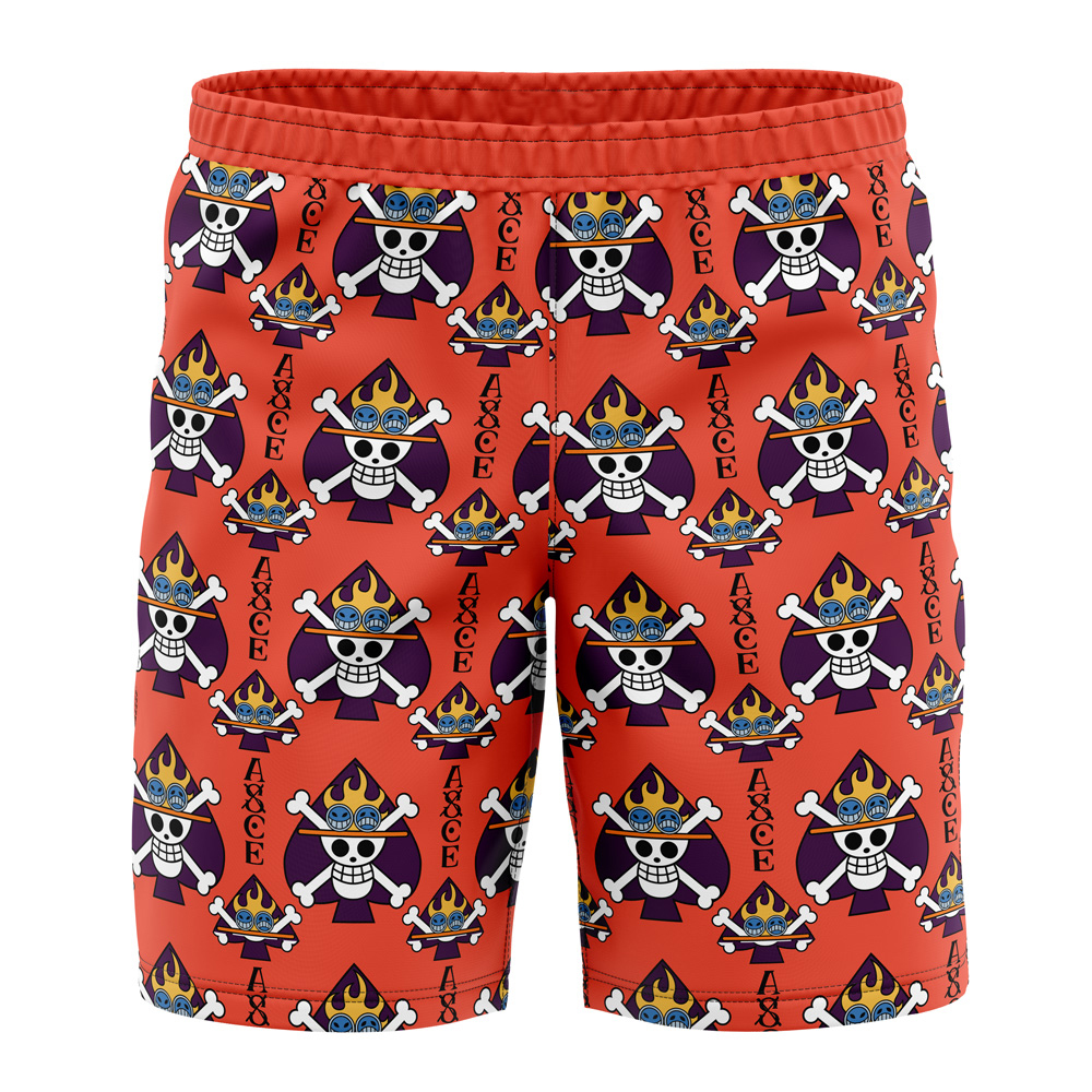Portgas D. Ace Jolly Roger One Piece Board Shorts Swim Trunks