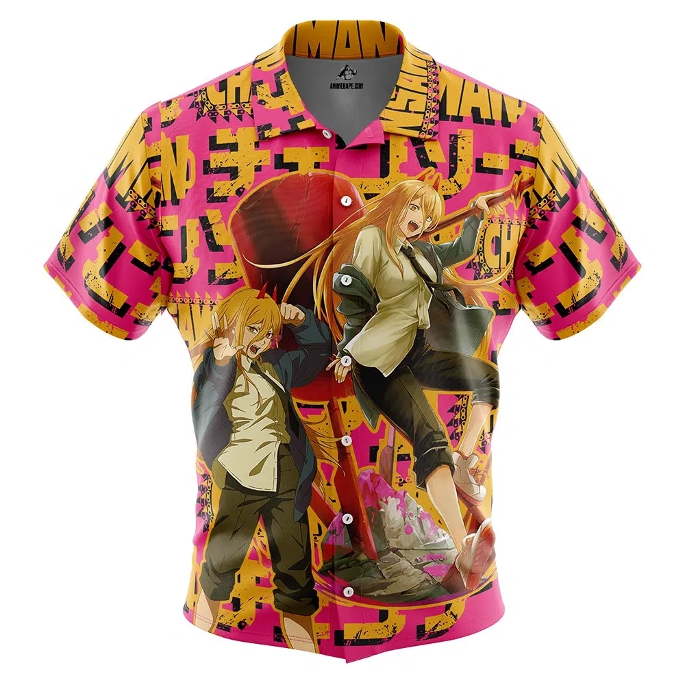 Power Chainsaw Man Button Up Hawaiian Shirt