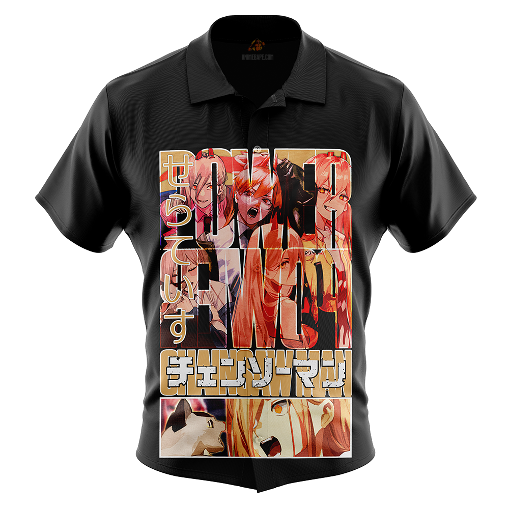 Power Chainsaw Man Button Up Hawaiian Shirt 826467-5-1