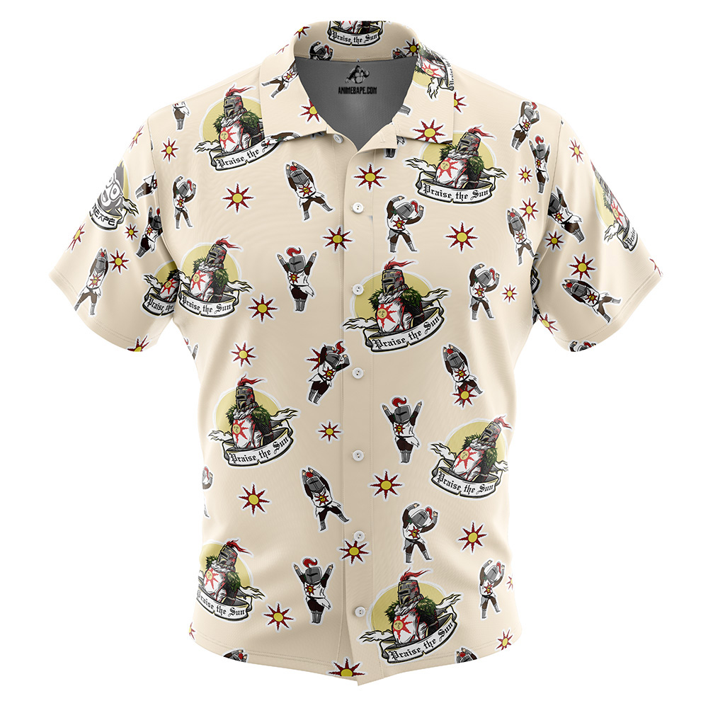 Praise the Sun Pattern Dark Souls Button Up Hawaiian Shirt