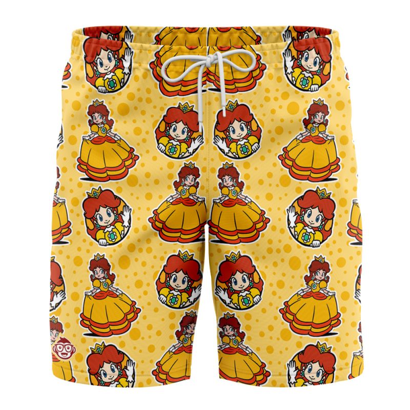 Princess Daisy Mario Bros Board Shorts Swim Trunks