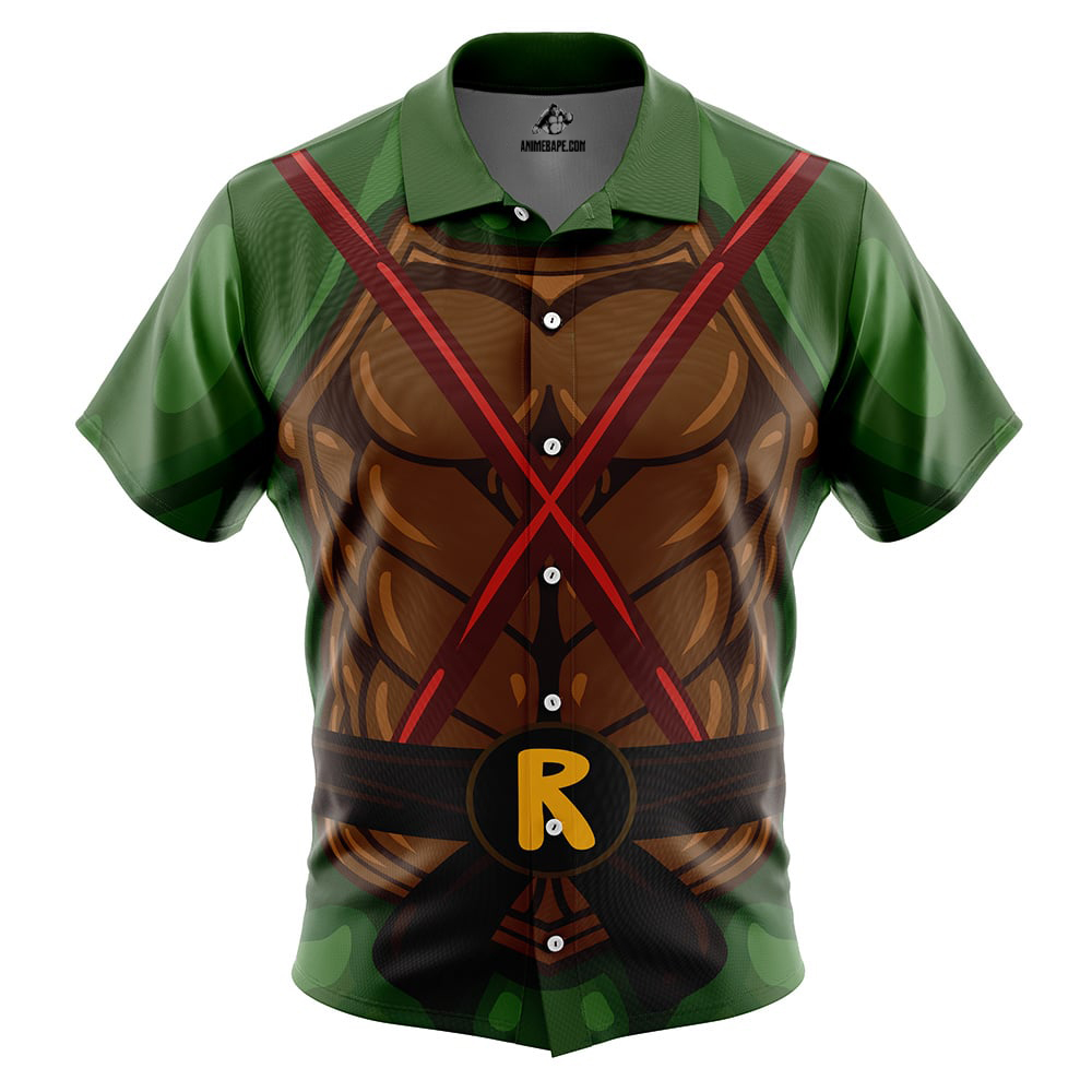 Raphael Teenage Mutant Ninja Turtles Button Up Hawaiian Shirt