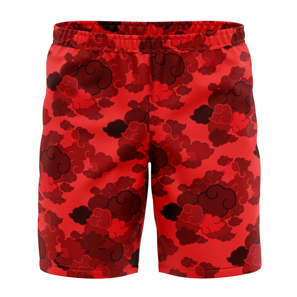 Red Aloha Akatsuki Naruto Board Shorts Swim Trunks