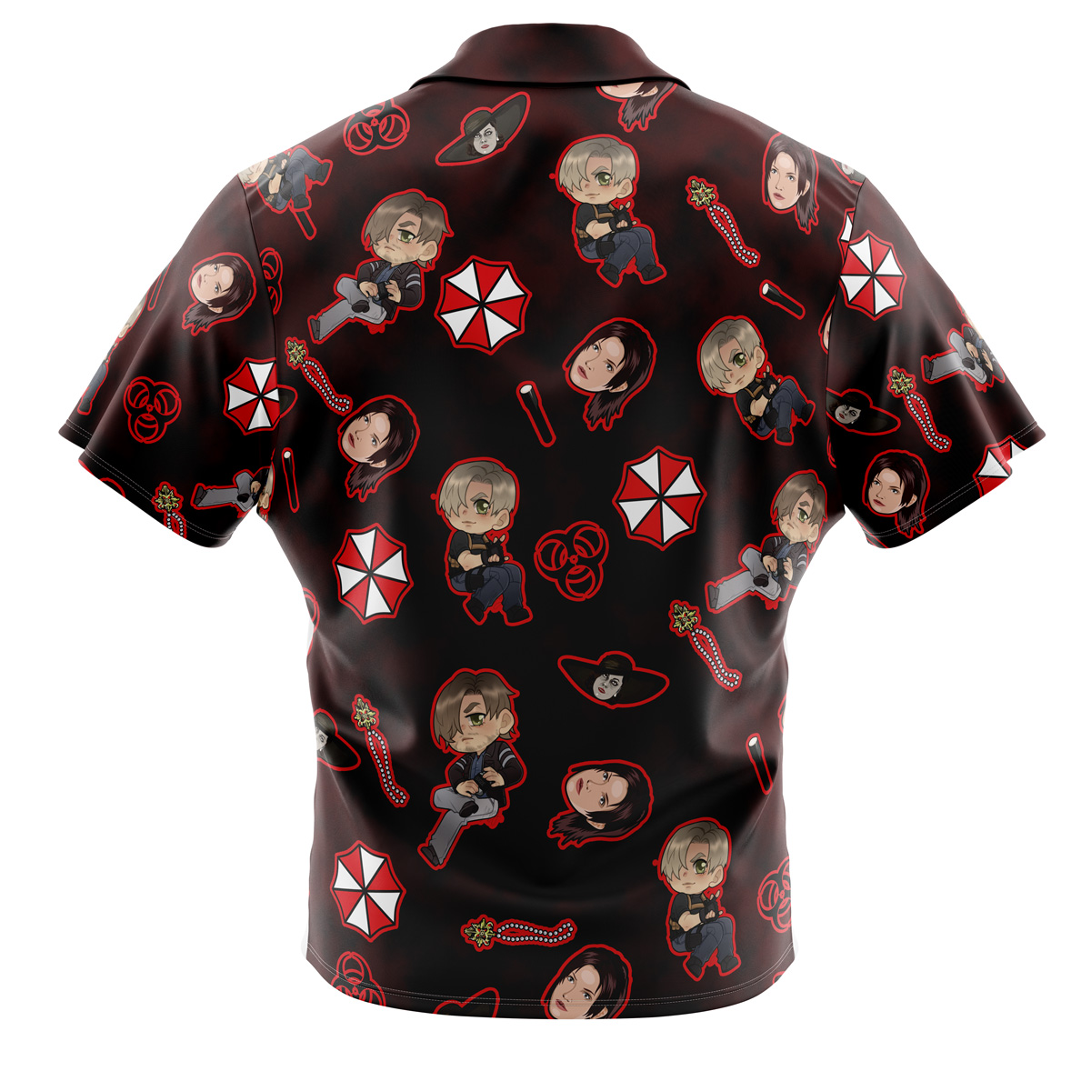 Resident Evil Pattern Gaming Button Up Hawaiian Shirt