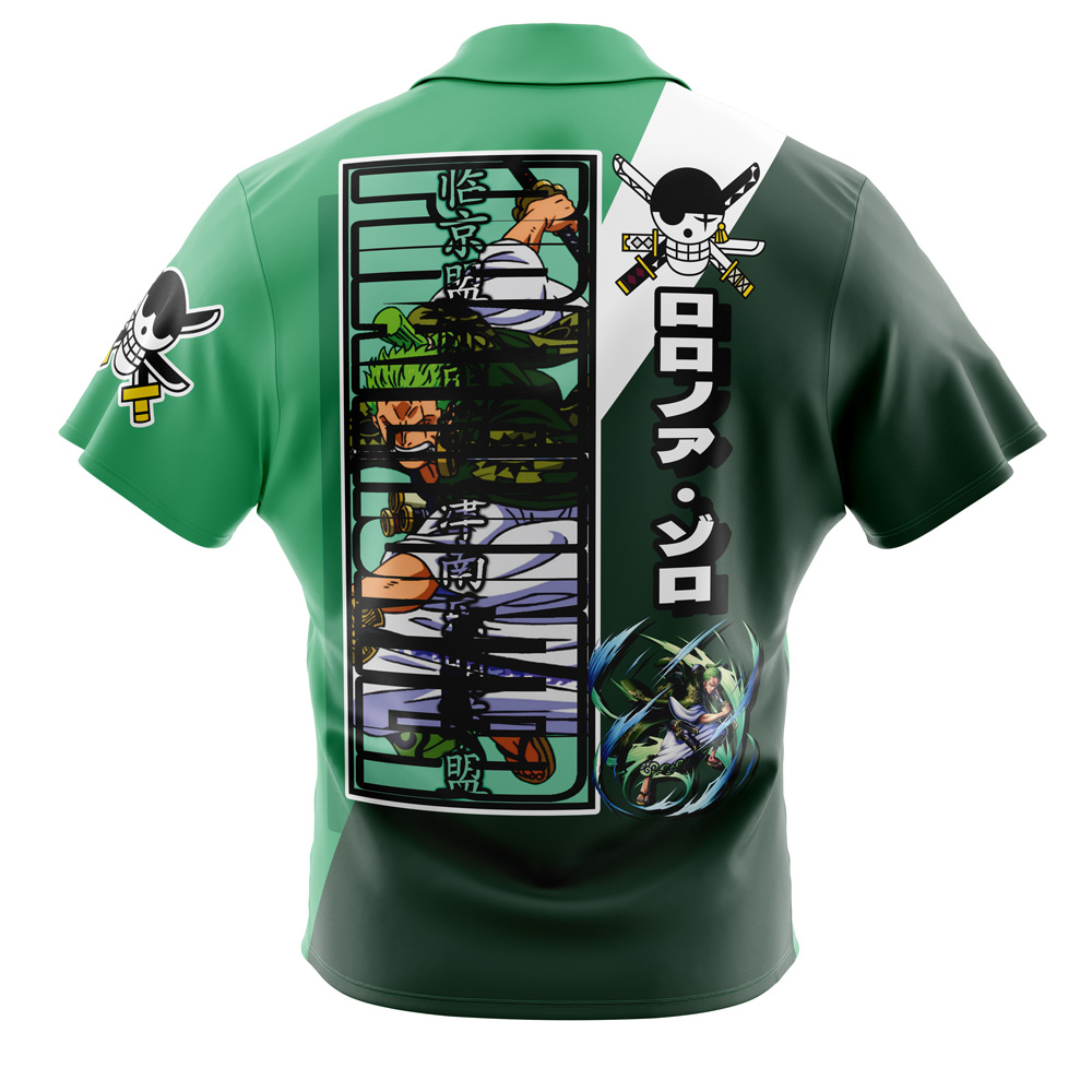 Roronoa Zoro One Piece Pirates Button Up Hawaiian Shirt