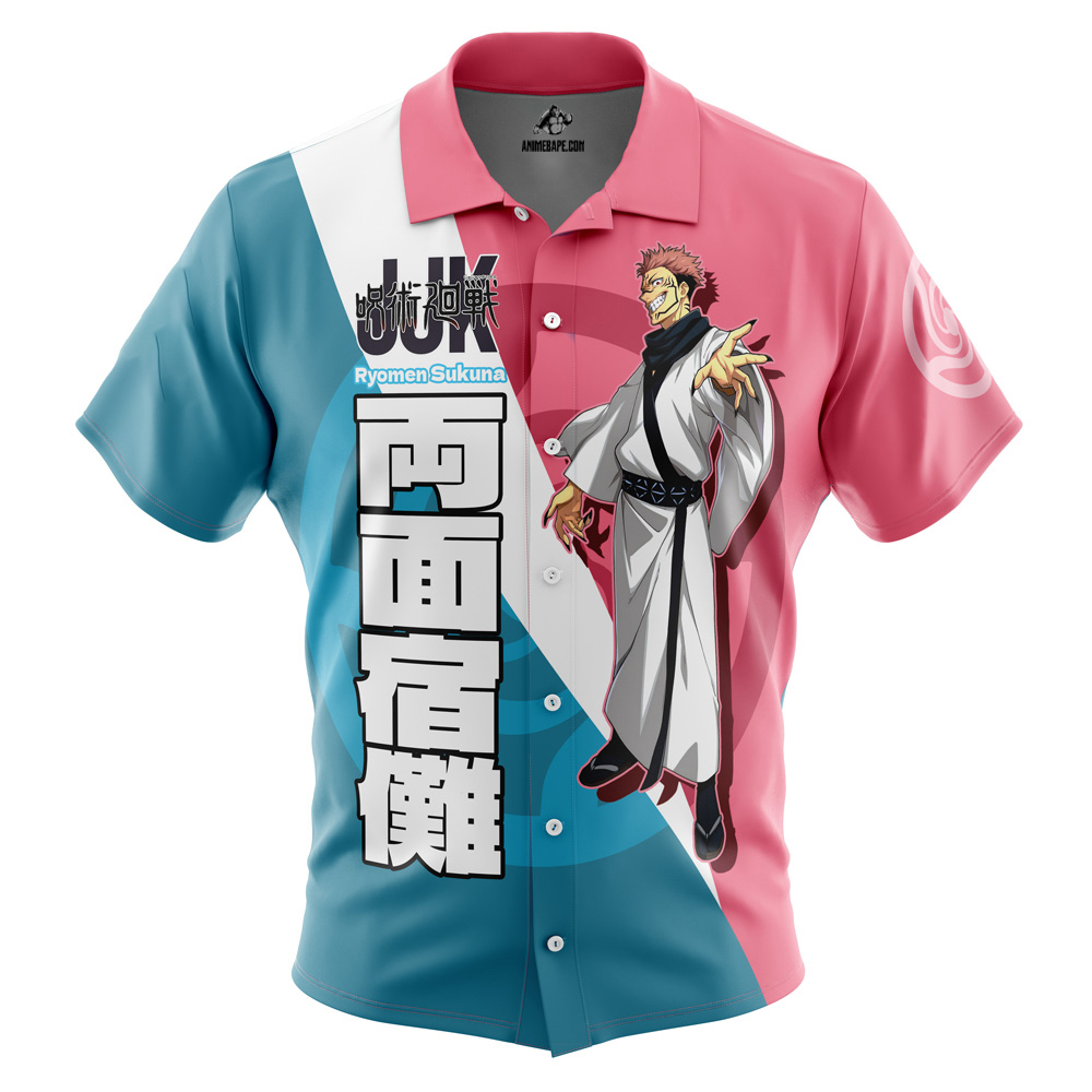 Ryomen Sukuna Jujutsu Kaisen Button Up Hawaiian Shirt