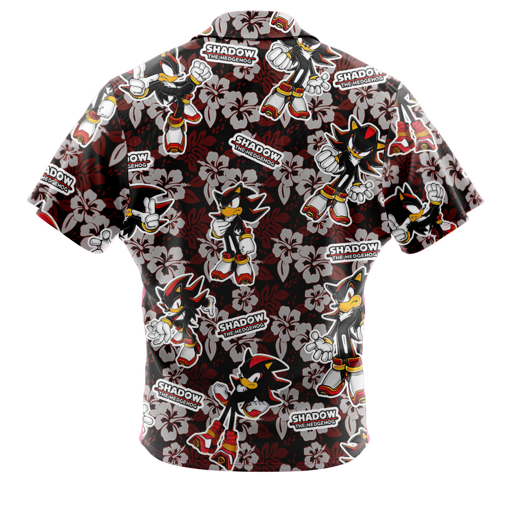 Shadow Pattern Sonic The Hedgehog Button Up Hawaiian Shirt