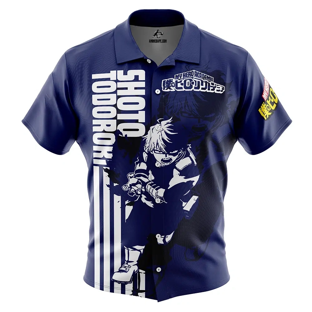 Shoto Todoroki My Hero Academia Button Up Hawaiian Shirt