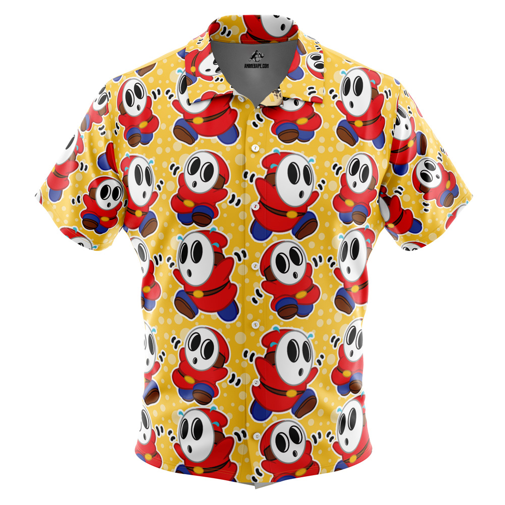Shy Guy Mario Bros Button Up Hawaiian Shirt