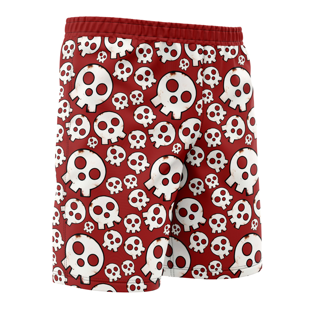 Skull Emblem Fire Force Board Shorts Swim Trunks