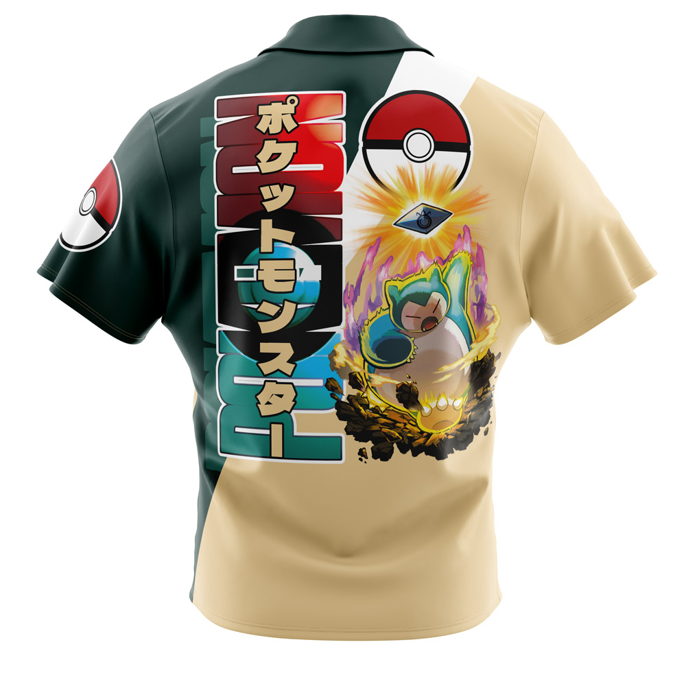 Snorlax Pokemon Button Up Hawaiian Shirt 312431