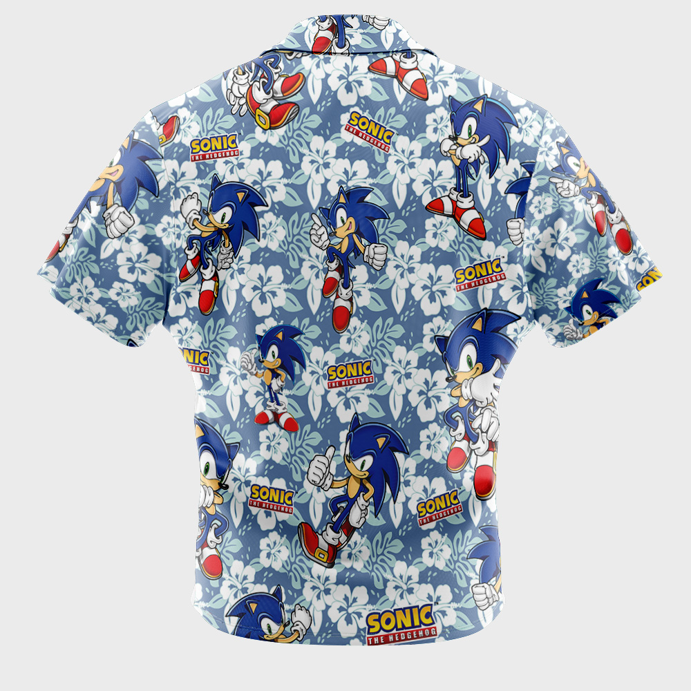 Sonic Pattern Sonic The Hedgehog Button Up Hawaiian Shirt