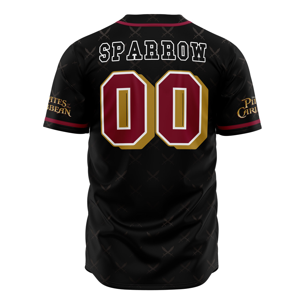 Sparrow Pirates of the Caribbean V2 Disney Baseball Jersey