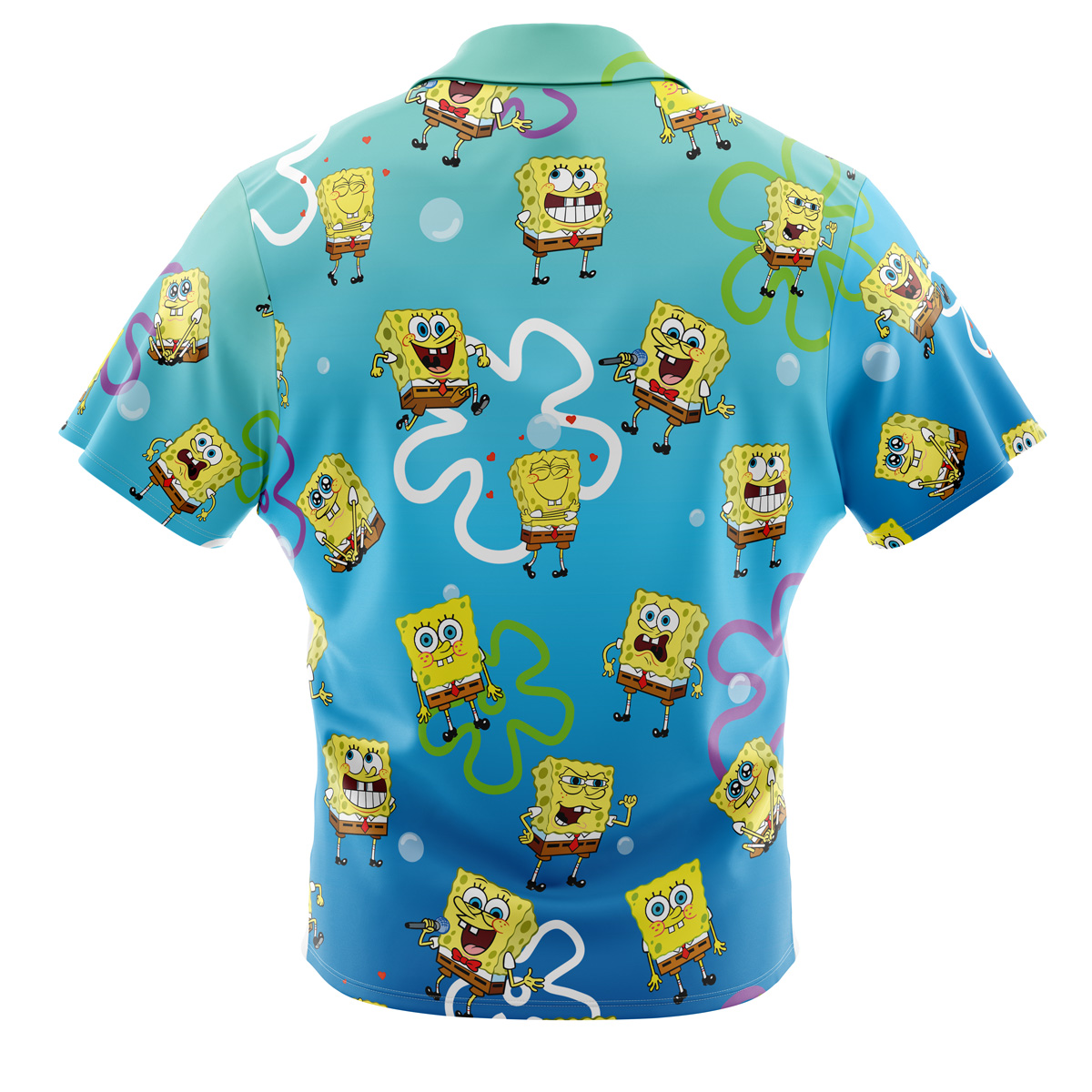 SpongeBob Pattern SpongeBob SquarePants Button Up Hawaiian Shirt