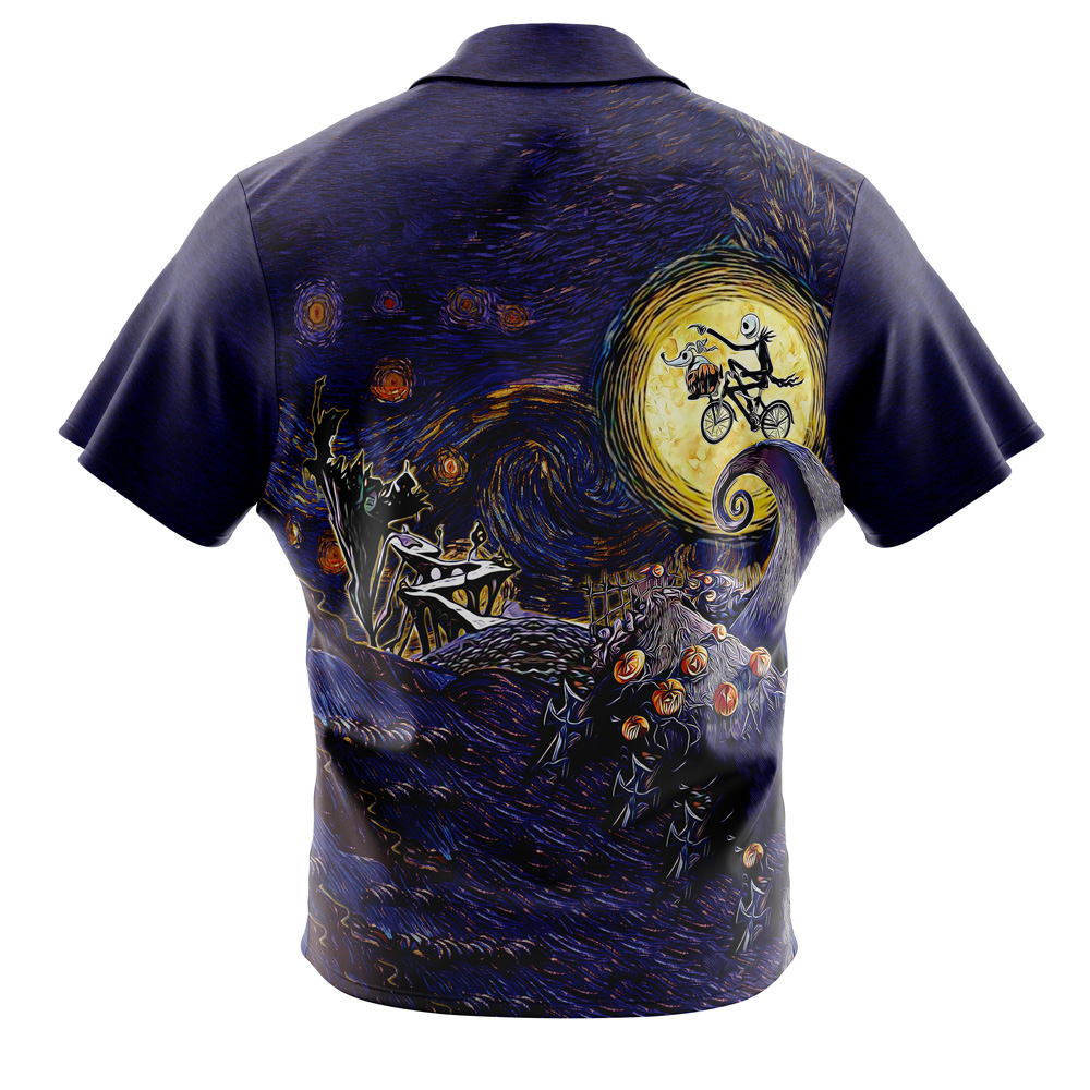 Starry Nightmare Before Christmas Button Up Hawaiian Shirt