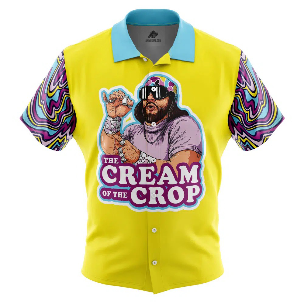 The Cream of the Crop Trippy Randy Savage Pop Culture Button Up Hawaiian Shirt