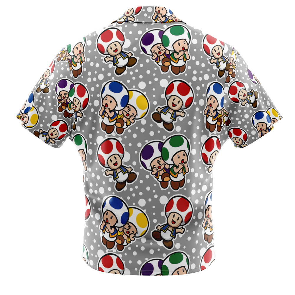 Toad Mario Bros Button Up Hawaiian Shirt