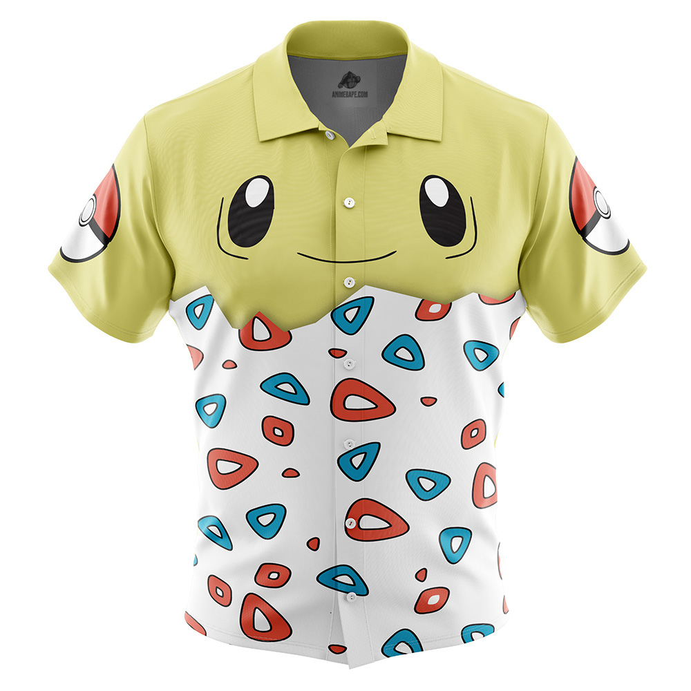 Togepi Face Pokemon Button Up Hawaiian Shirt