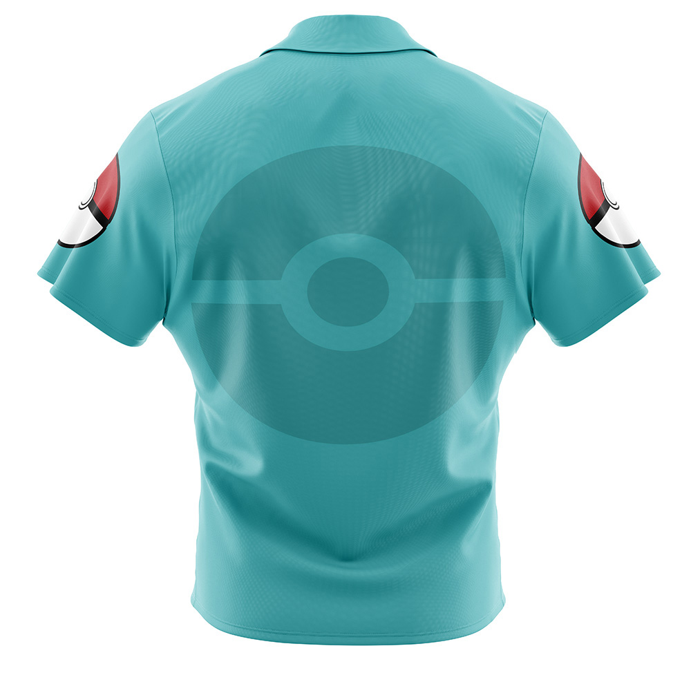 Totodile Face Pokemon Button Up Hawaiian Shirt