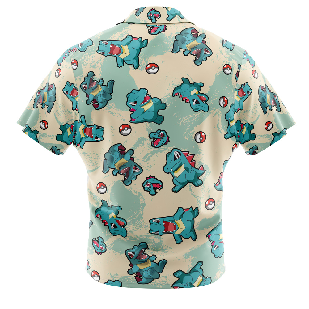Totodile Pokemon Button Up Hawaiian Shirt