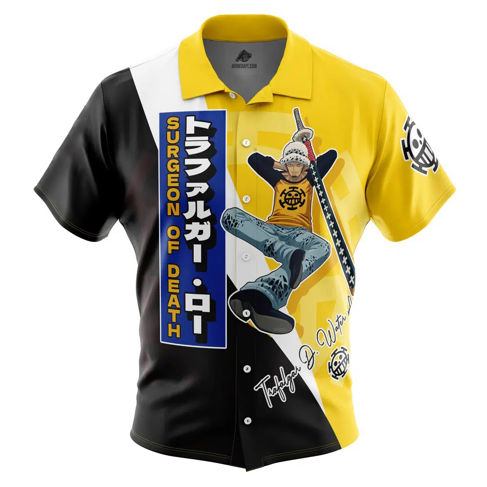 Trafalgar D. Law One Piece Pirates Button Up Hawaiian Shirt