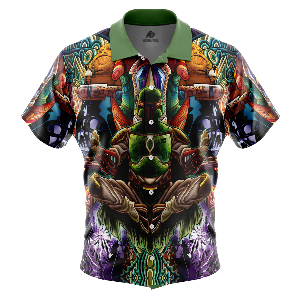 Trippy Boba Fett Star Wars Button Up Hawaiian Shirt 2