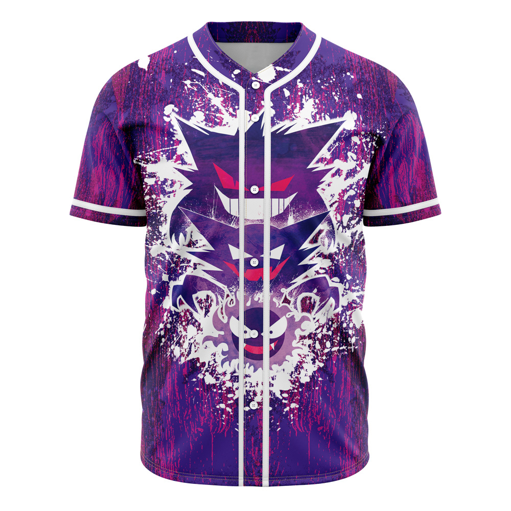 Trippy Ghostly Evolution Gastly Haunter Gengar Pokemon Baseball Jersey
