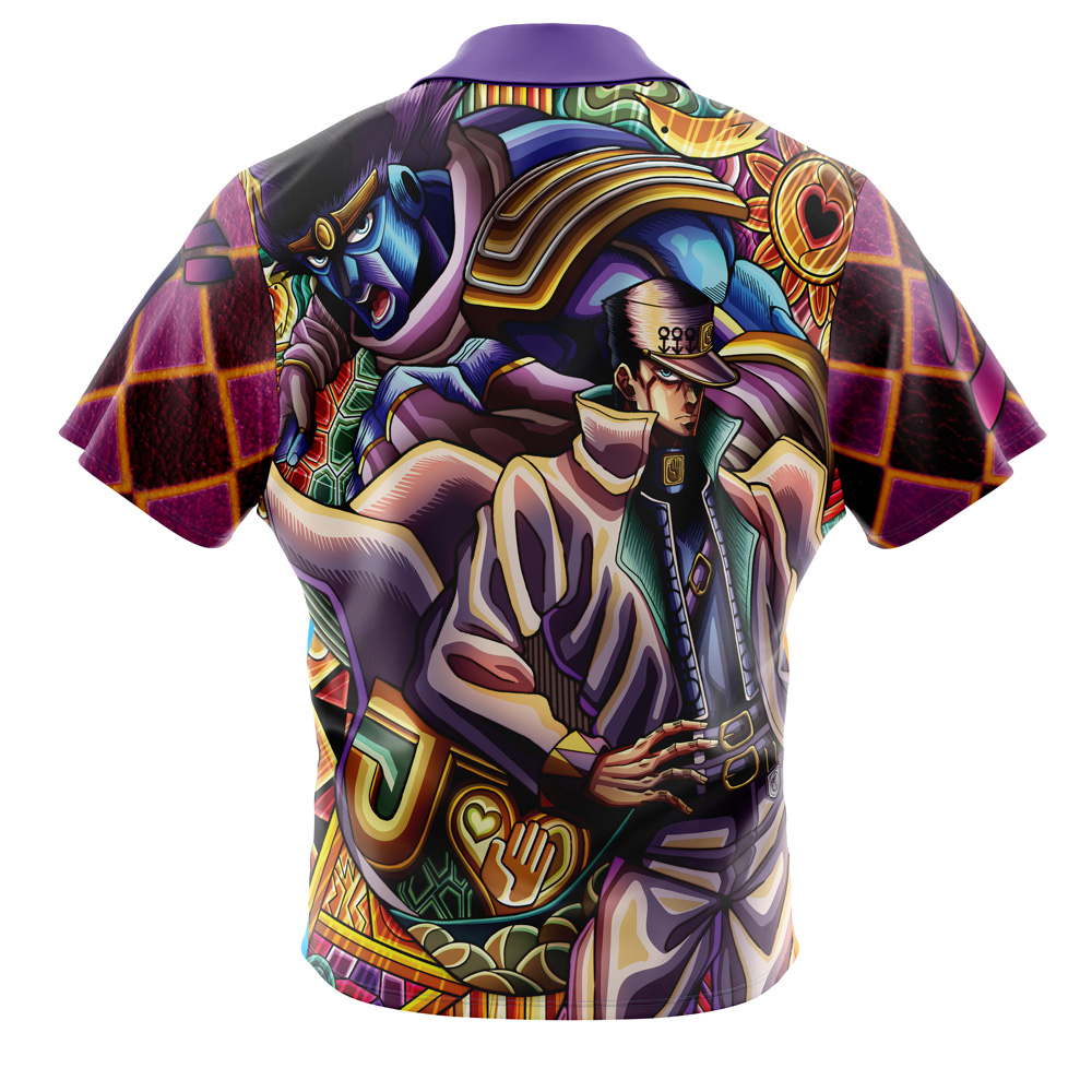 Trippy Jotaro Kujo JoJo’s Bizarre Adventure Button Up Hawaiian Shirt