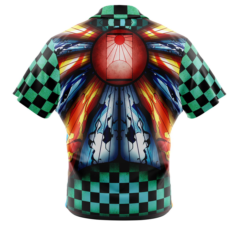 Trippy Kamado Tanjiro Demon Slayer Button Up Hawaiian Shirt