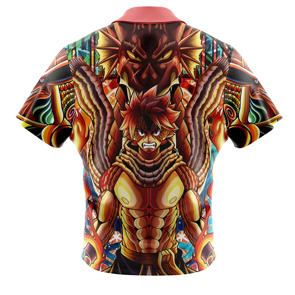 Trippy Natsu Dragneel Fairy Tail Button Up Hawaiian Shirt