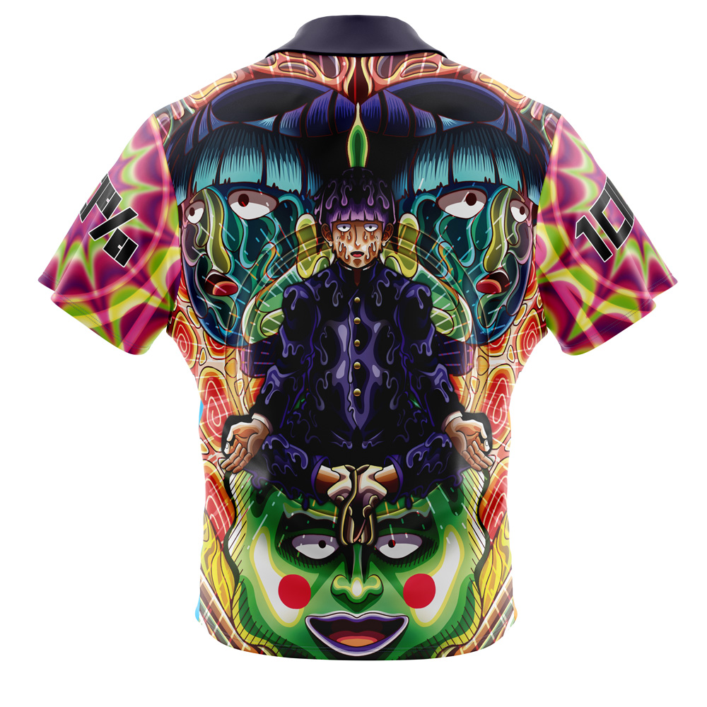 Trippy Shigeo Kageyama Mob Psycho100 Button Up Hawaiian Shirt